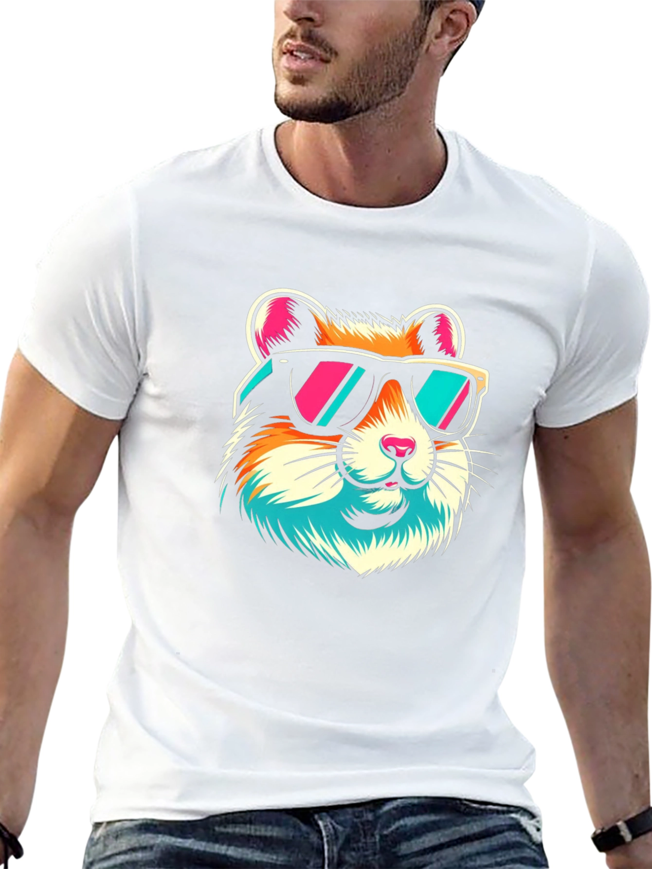 Cool Hamster Graphic Tee - Black
