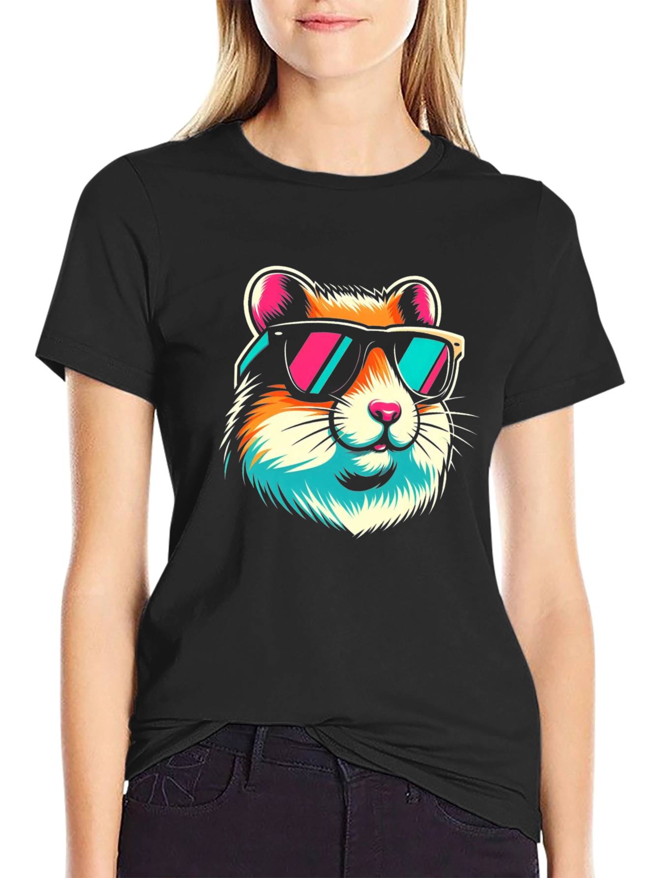 Cool Hamster Graphic Tee - Black