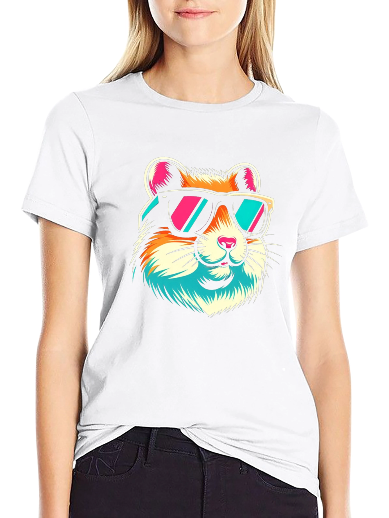 Cool Hamster Graphic Tee - Black