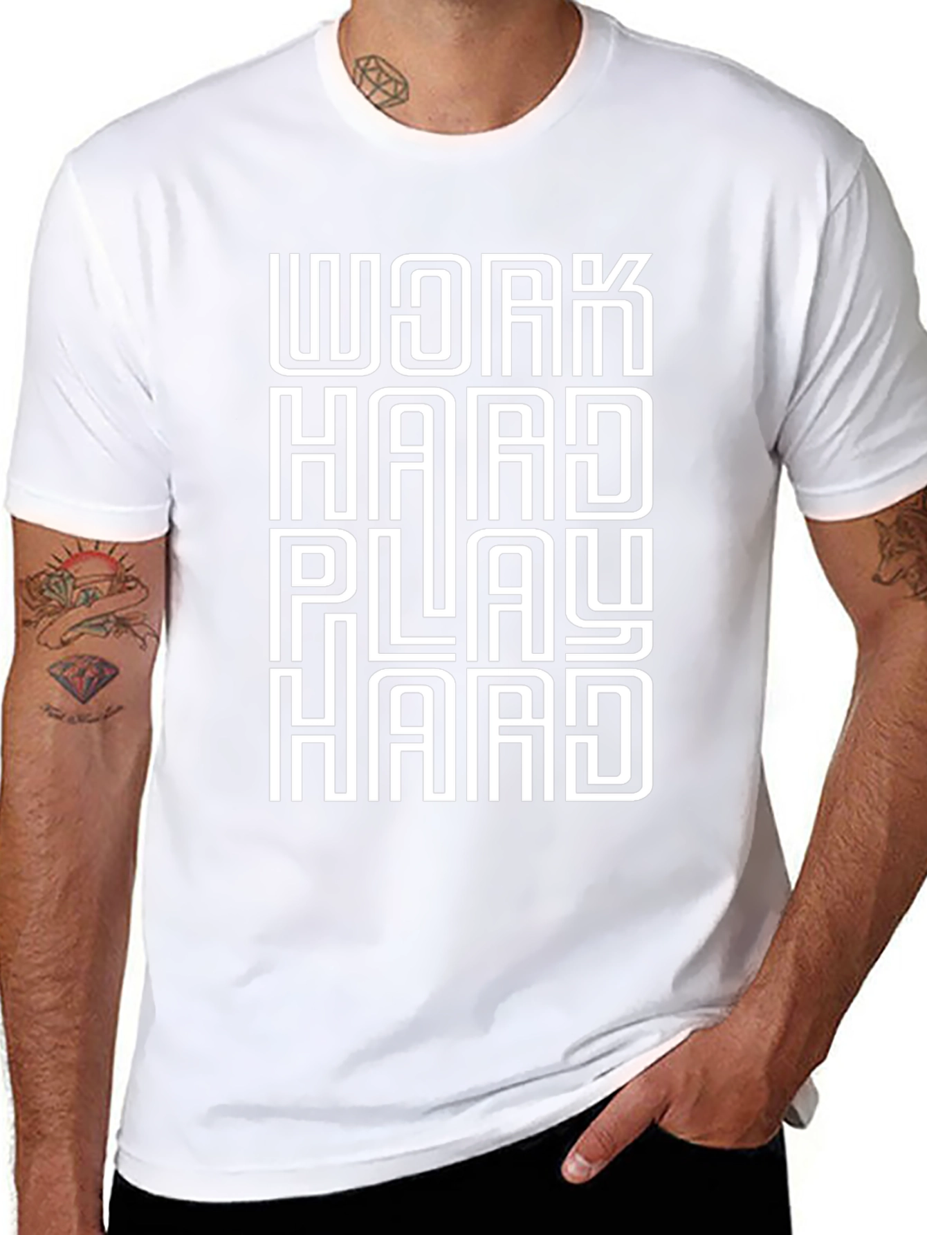 Work Hard Play Hard Graphic Tee - Black