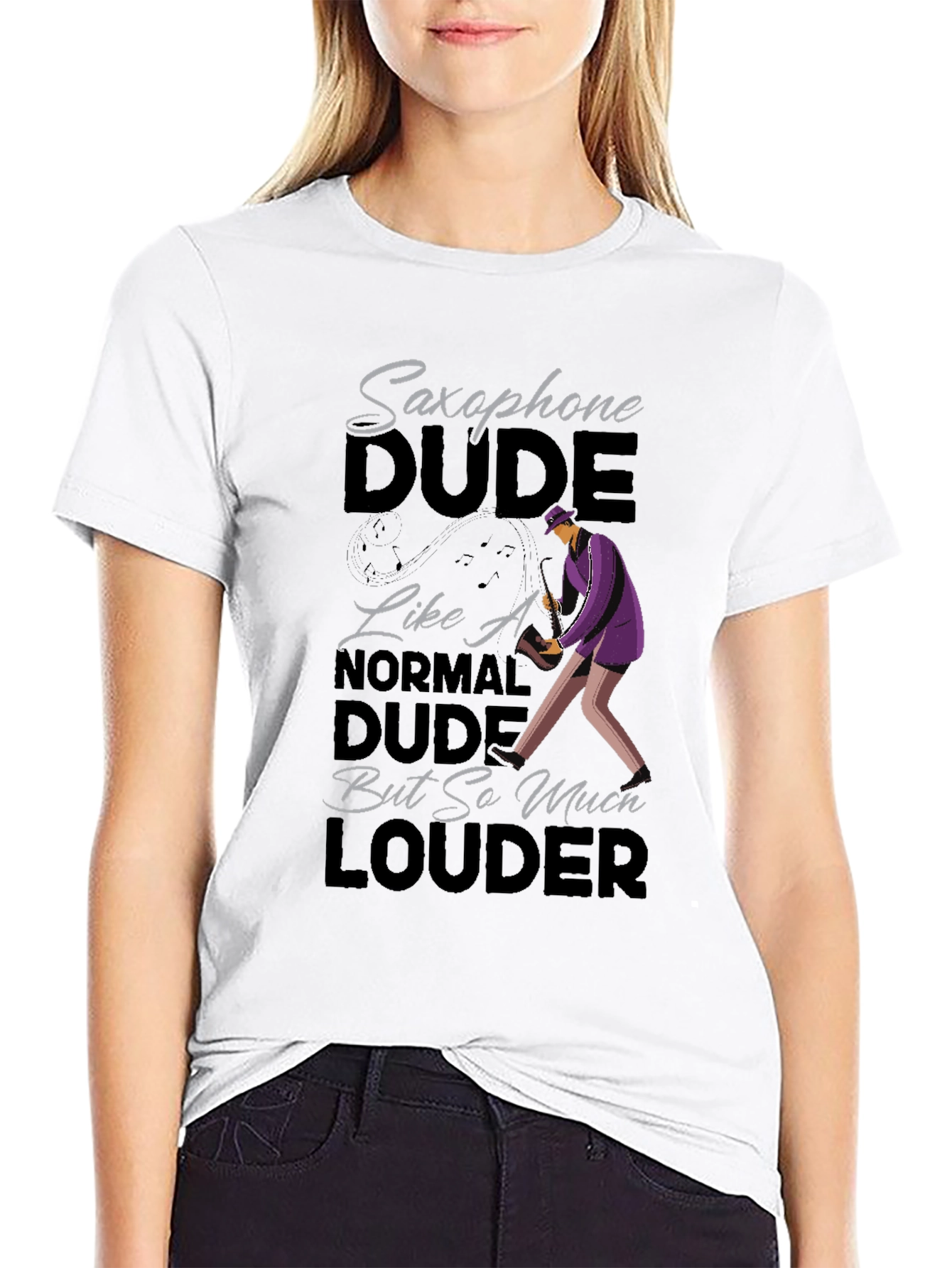 Saxophone Dude Graphic T-Shirt - Funny Musician Tee