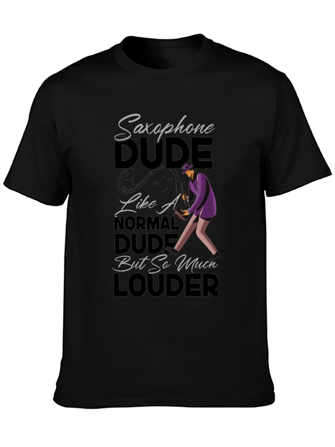 Saxophone Dude Graphic T-Shirt - Funny Musician Tee