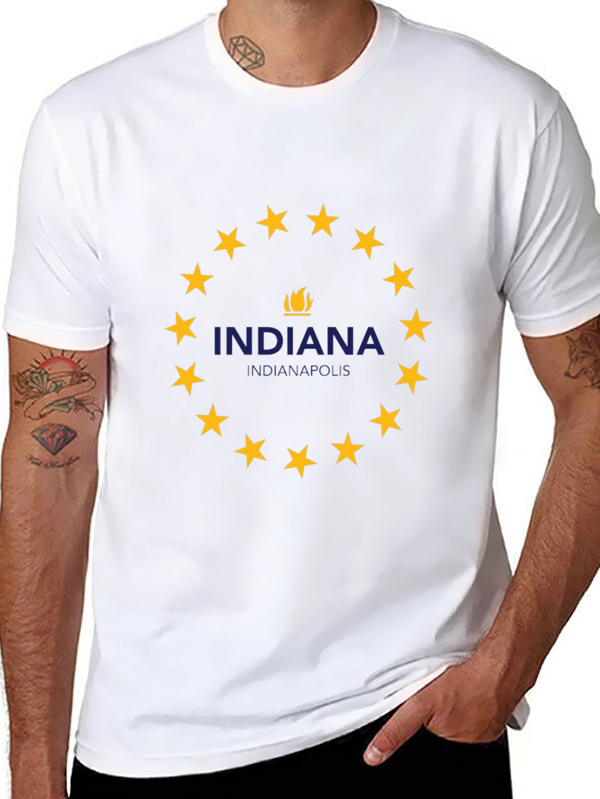Indiana Indianapolis T-Shirt - Circle Star Design