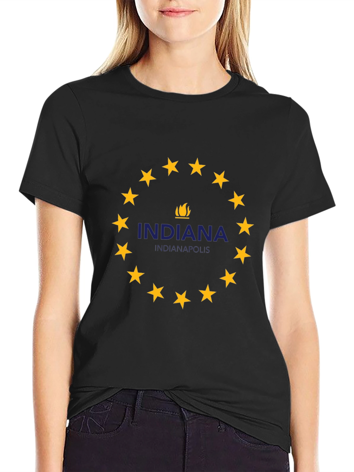 Indiana Indianapolis T-Shirt - Circle Star Design
