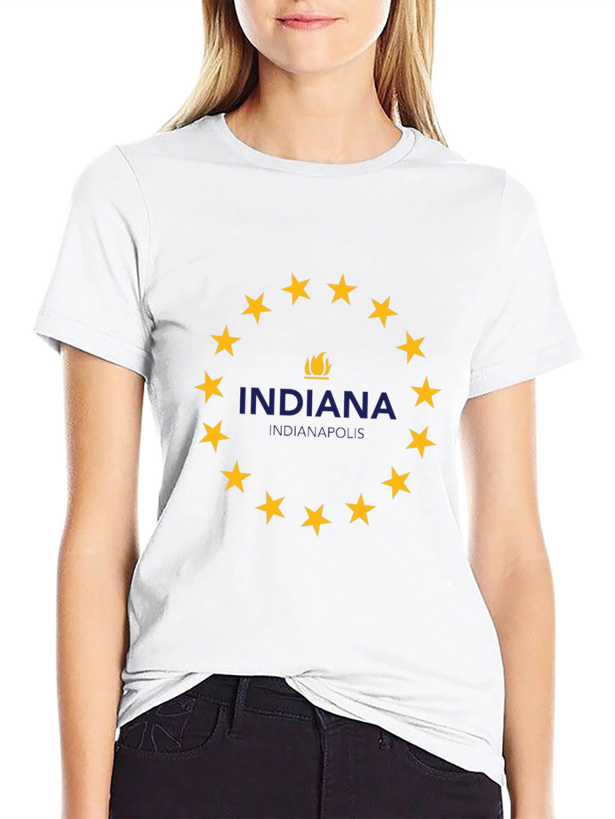 Indiana Indianapolis T-Shirt - Circle Star Design