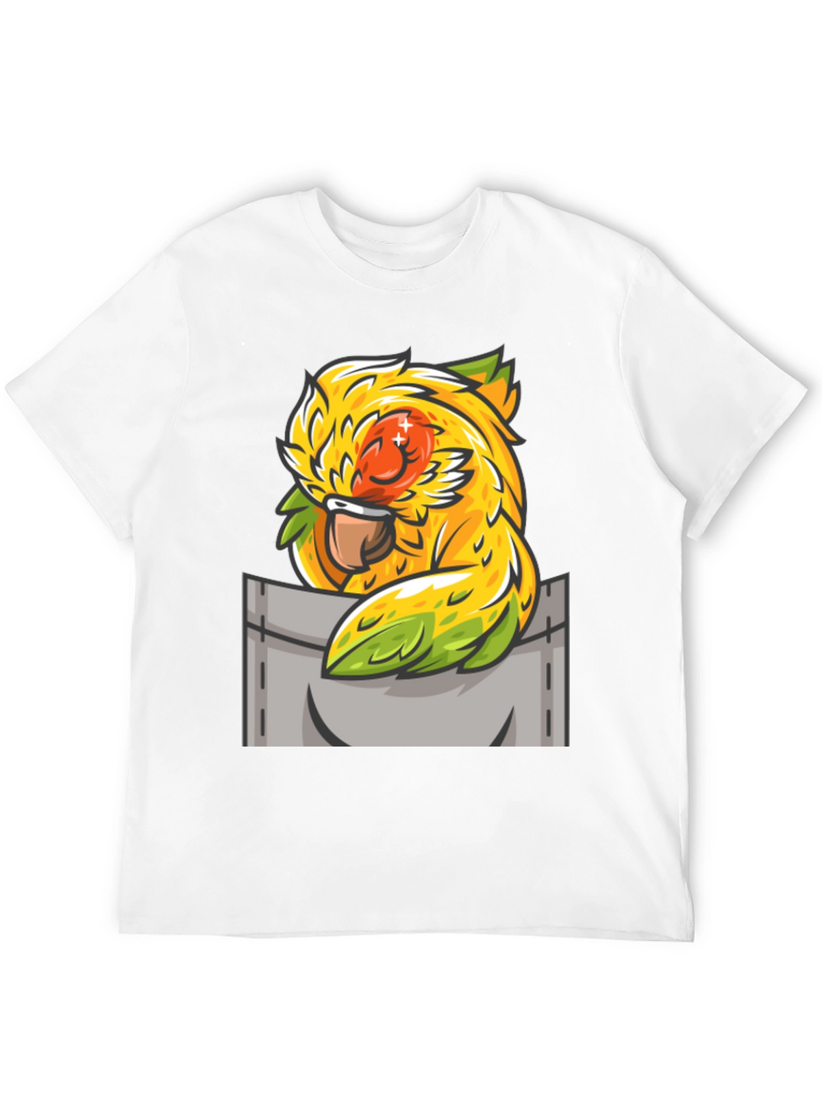 Parrot Pocket T-Shirt - Unique Graphic Tee