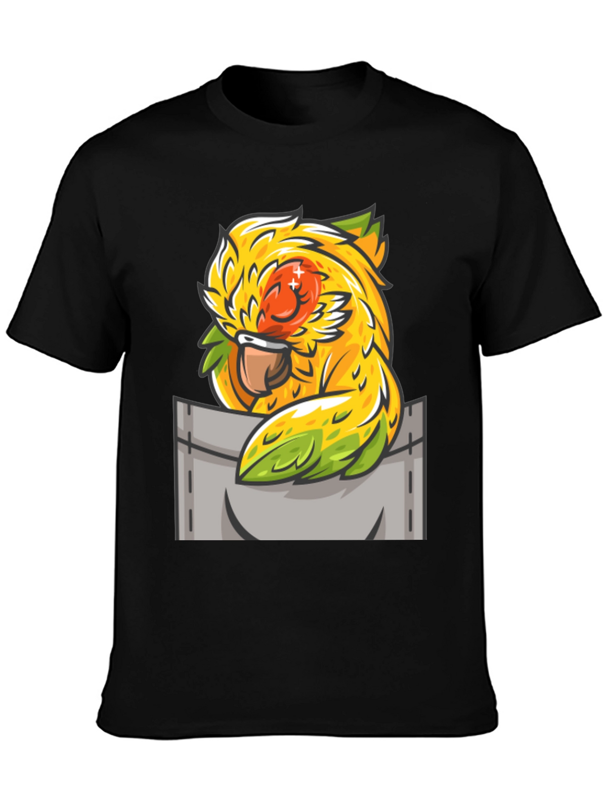 Parrot Pocket T-Shirt - Unique Graphic Tee