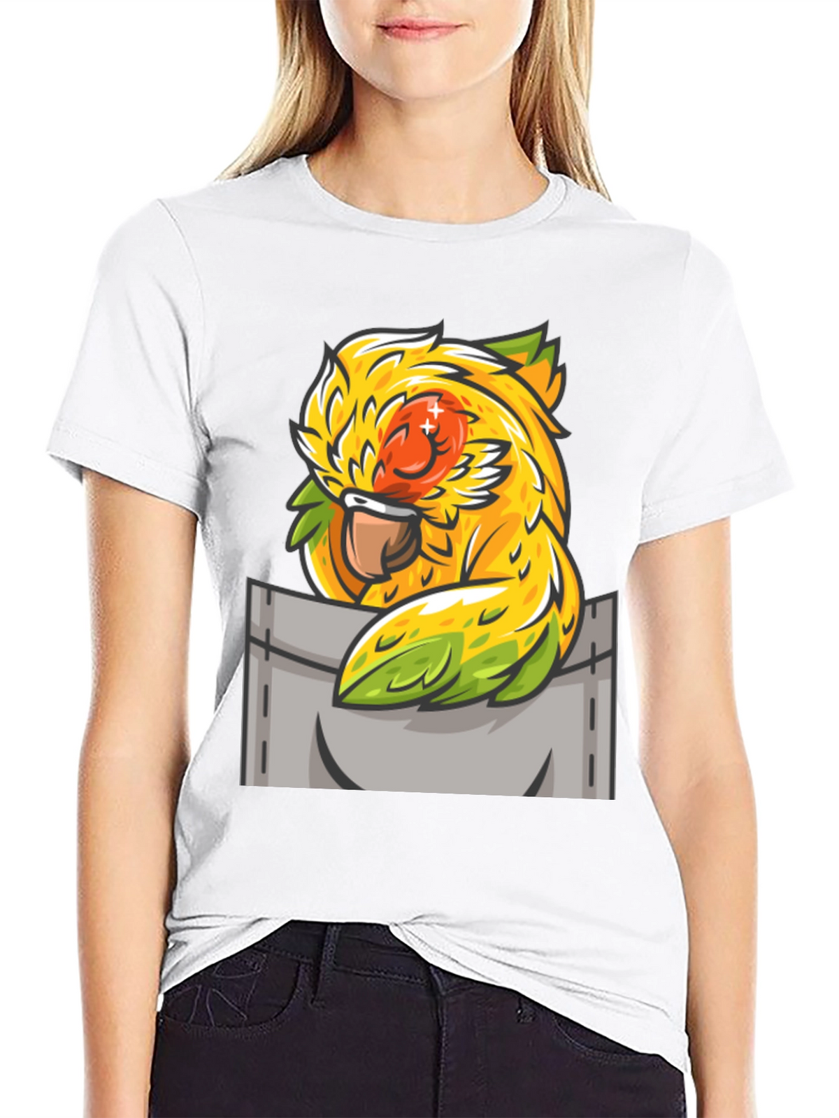Parrot Pocket T-Shirt - Unique Graphic Tee