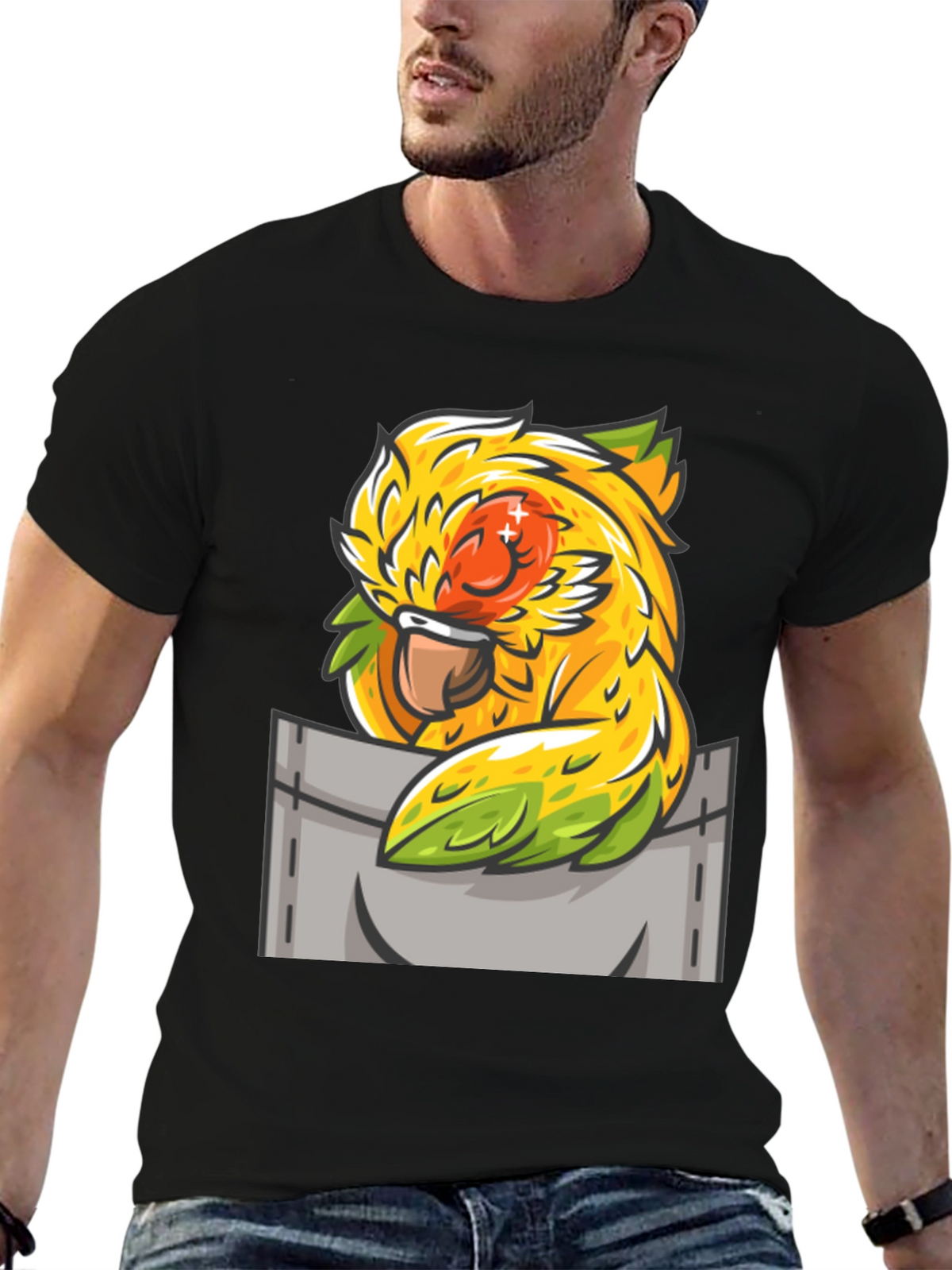Parrot Pocket T-Shirt - Unique Graphic Tee