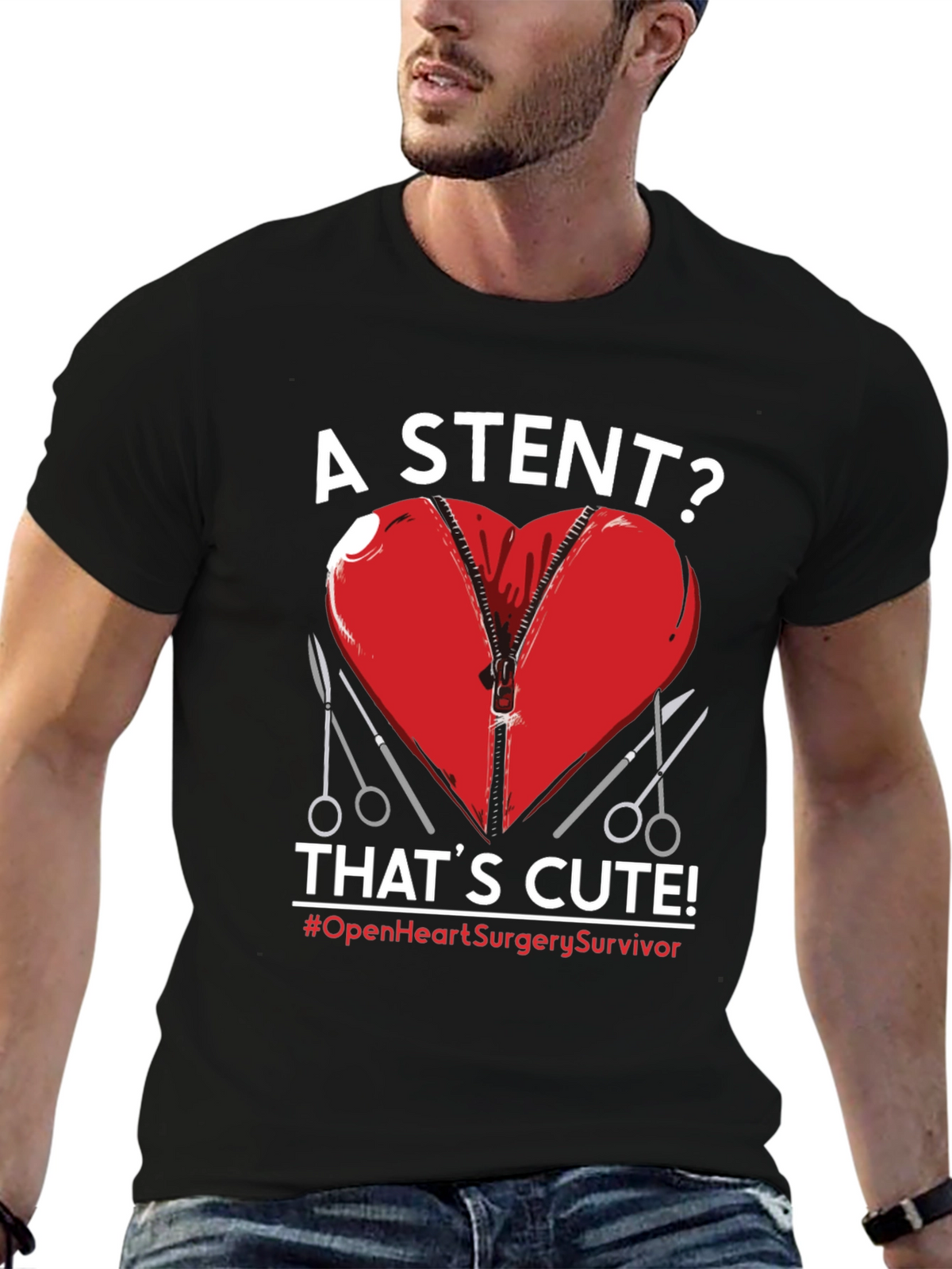 Open Heart Surgery Survivor Graphic Tee