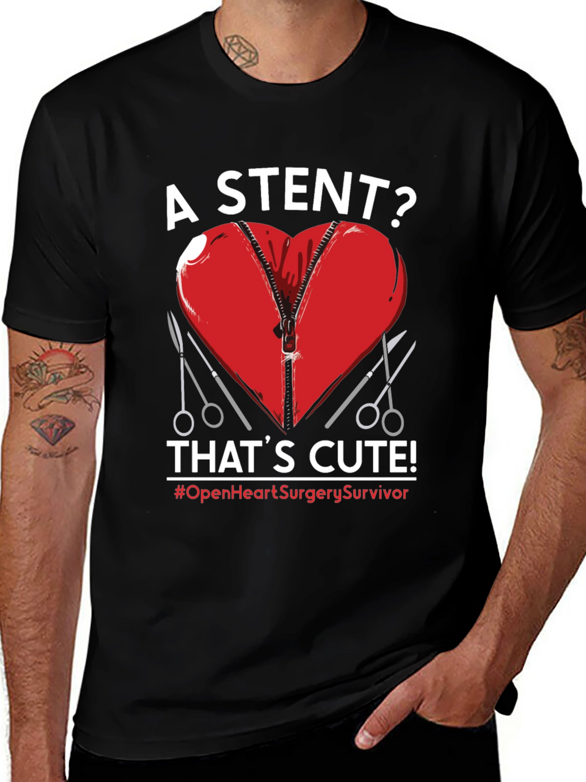 Open Heart Surgery Survivor Graphic Tee
