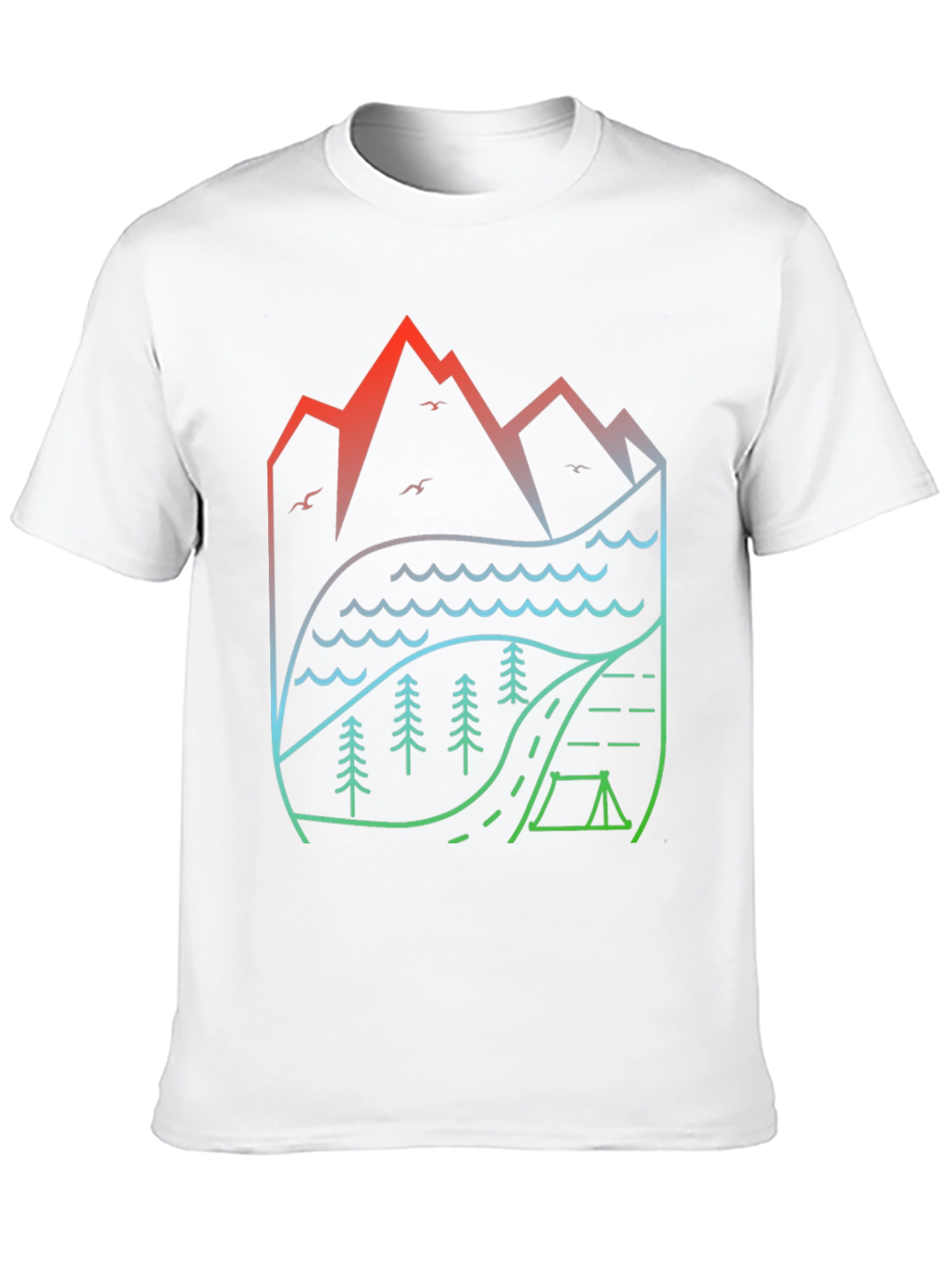 Natures Embrace T-Shirt: Mountain Lake Camping Design