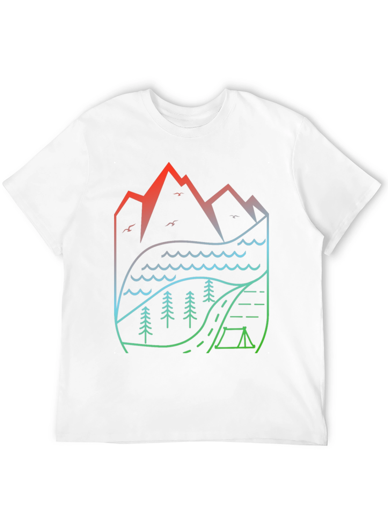 Natures Embrace T-Shirt: Mountain Lake Camping Design