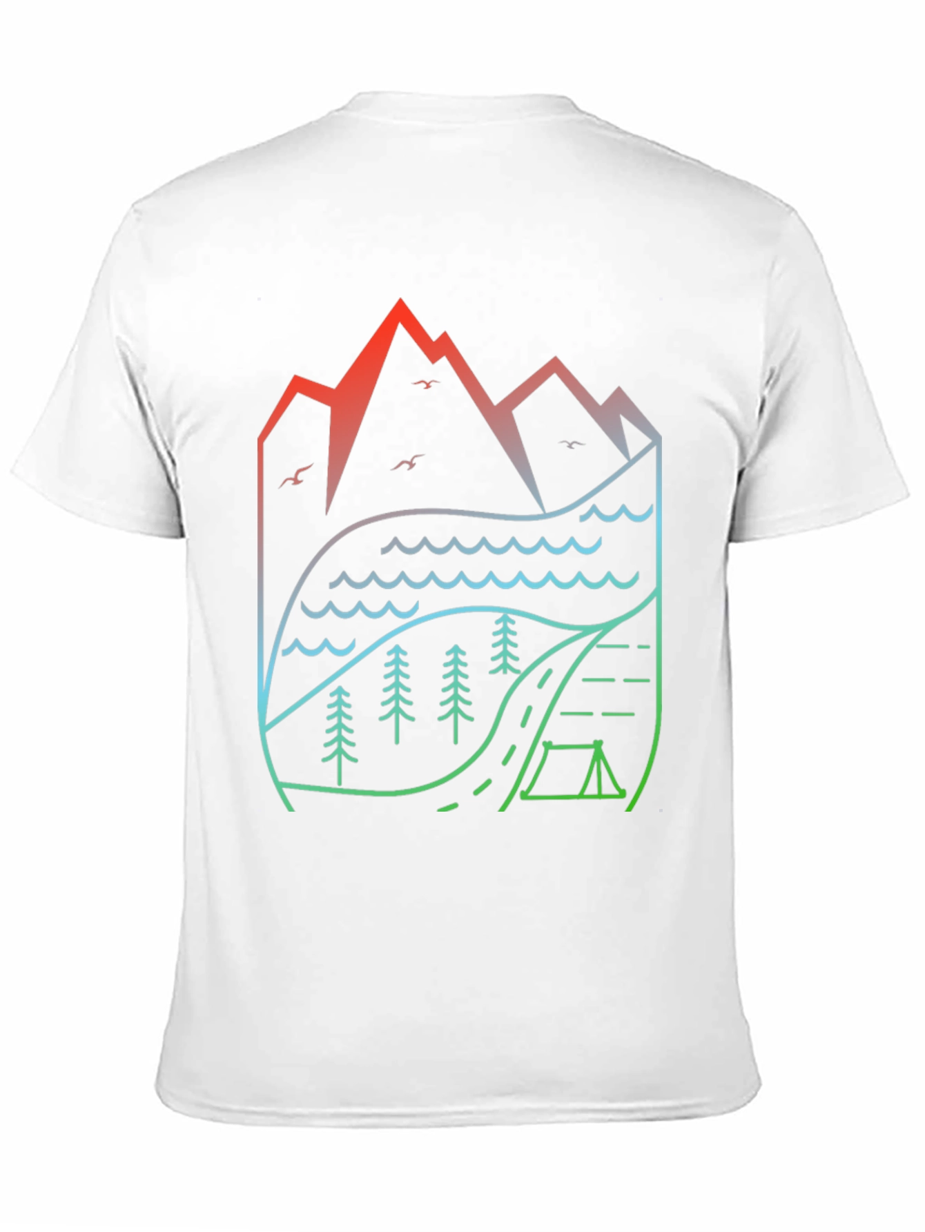 Natures Embrace T-Shirt: Mountain Lake Camping Design