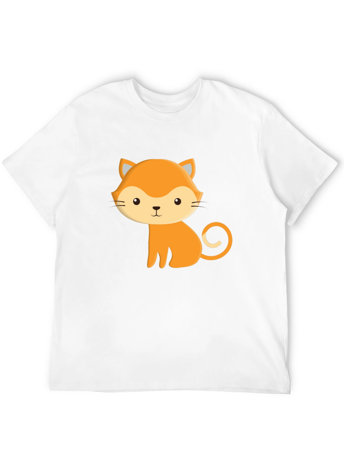 Cute Cartoon Fox Graphic Black T-Shirt