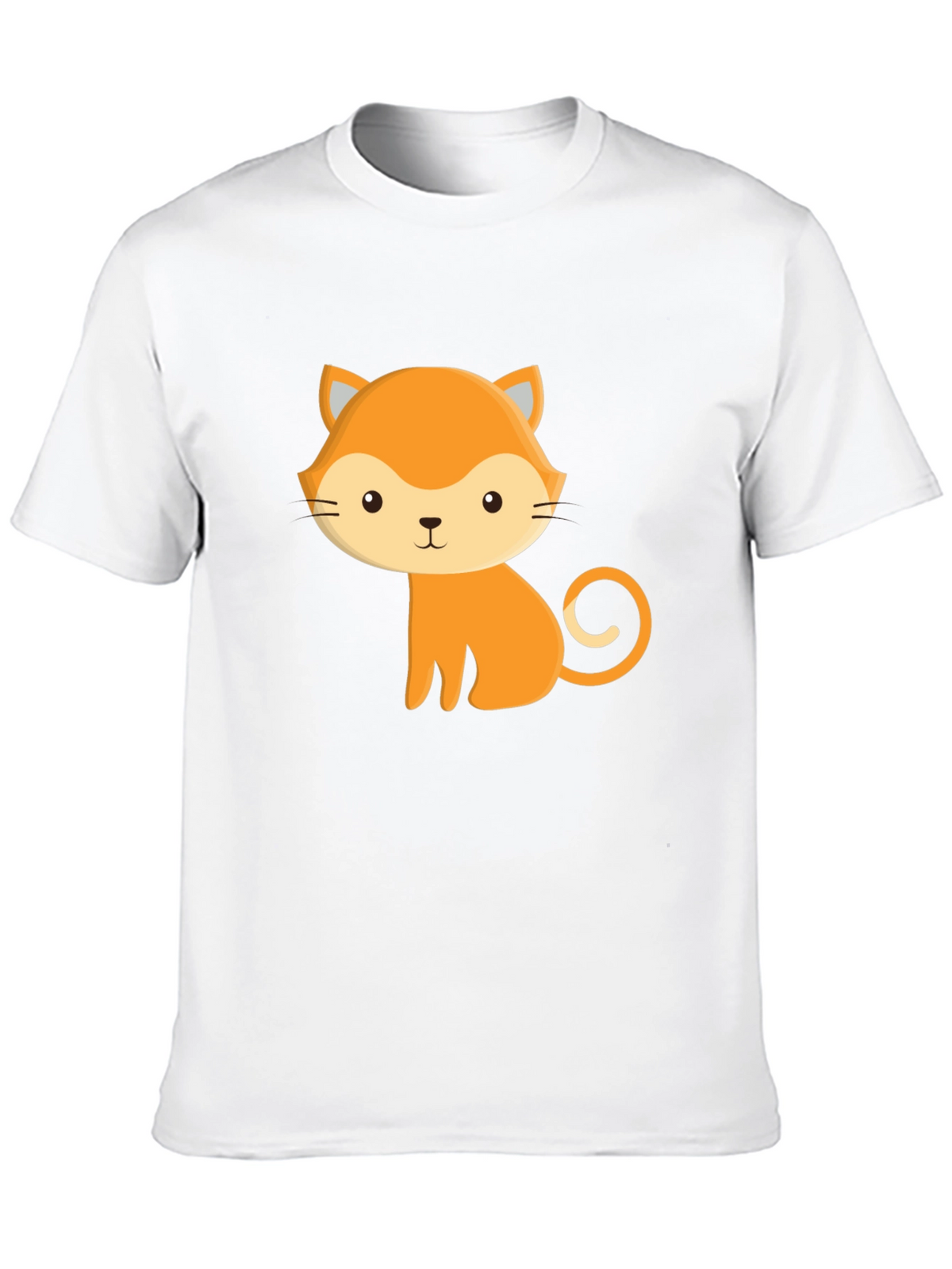 Cute Cartoon Fox Graphic Black T-Shirt