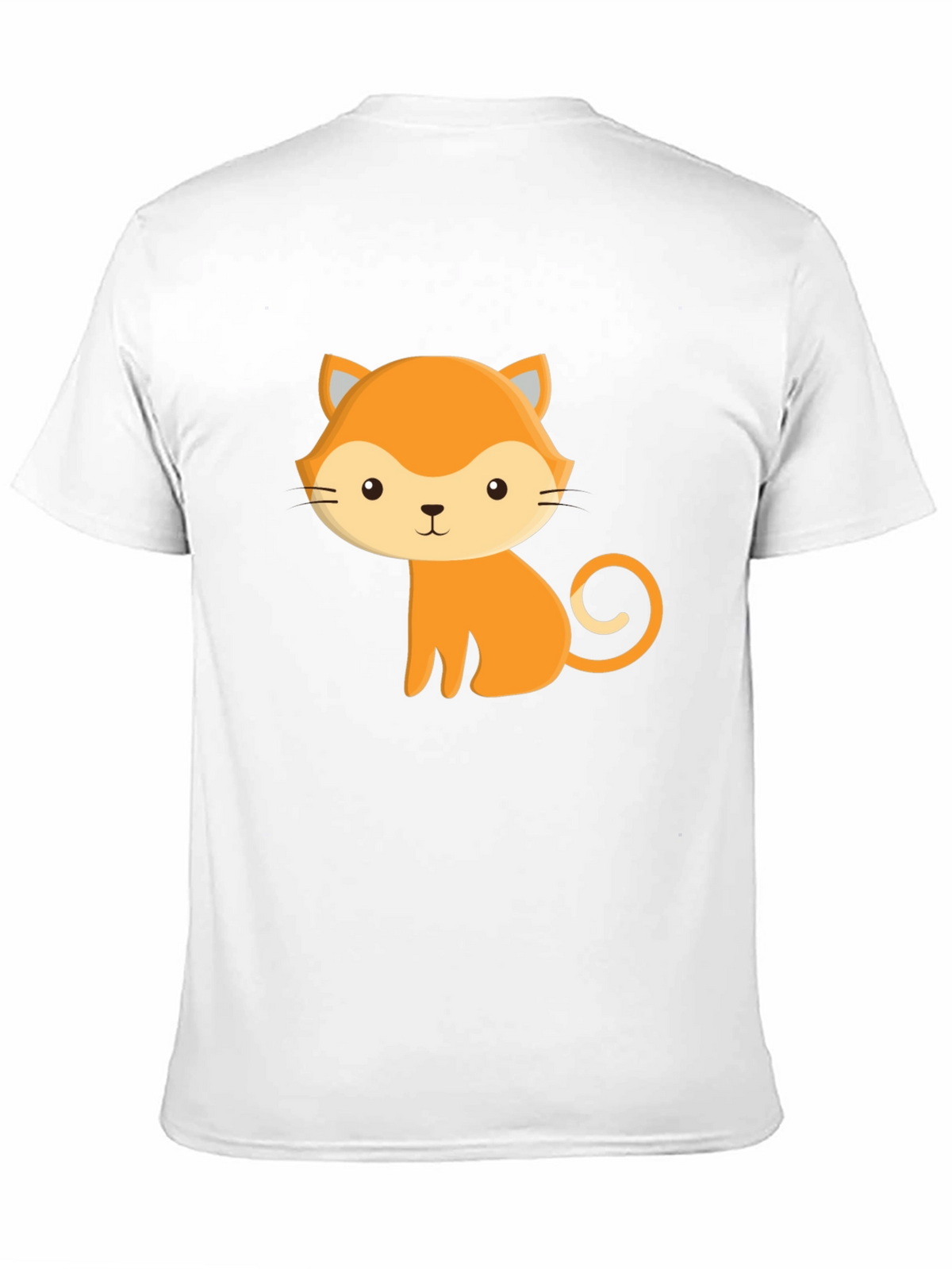 Cute Cartoon Fox Graphic Black T-Shirt