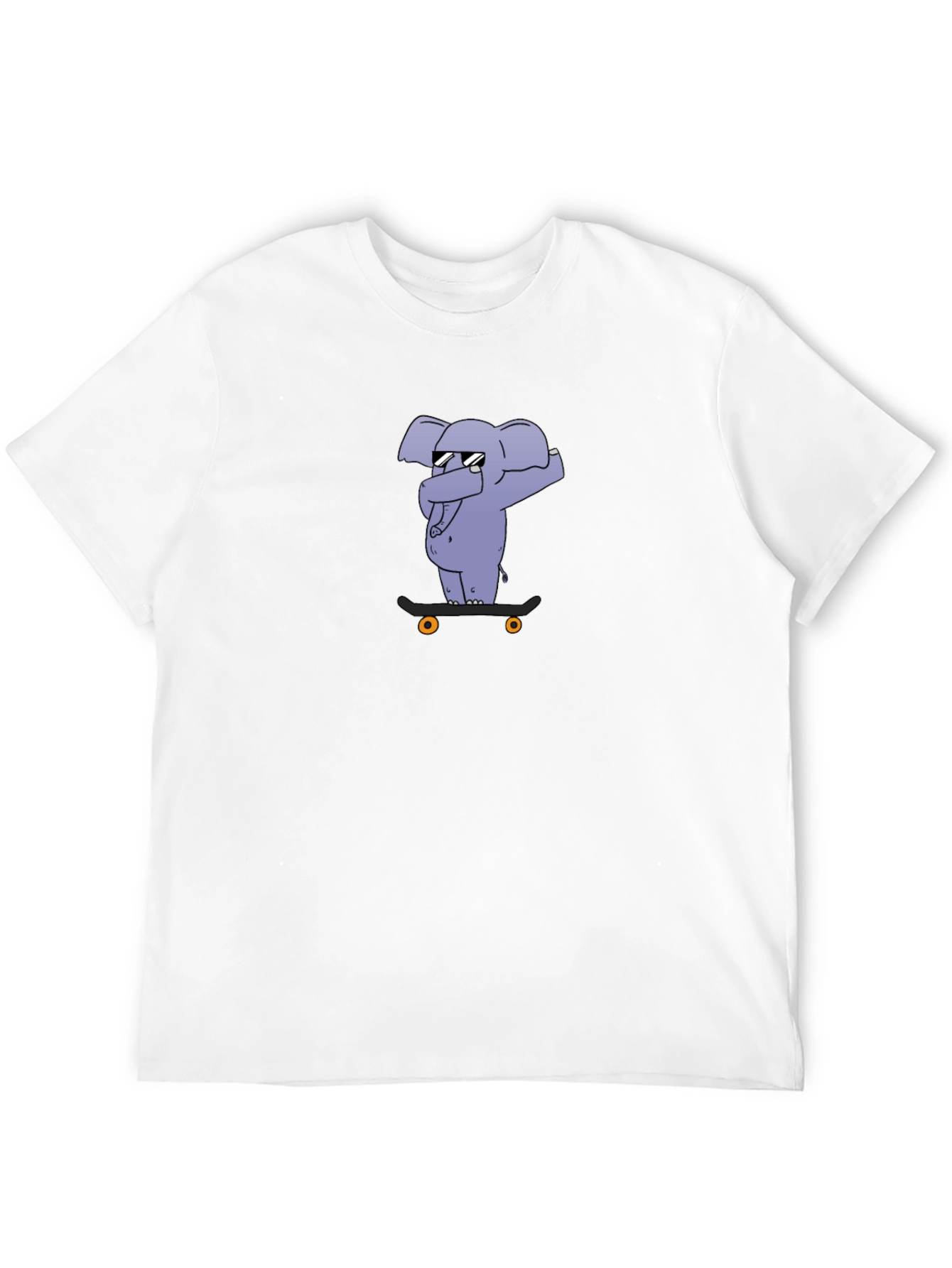 Cool Elephant Skateboard Black T-Shirt