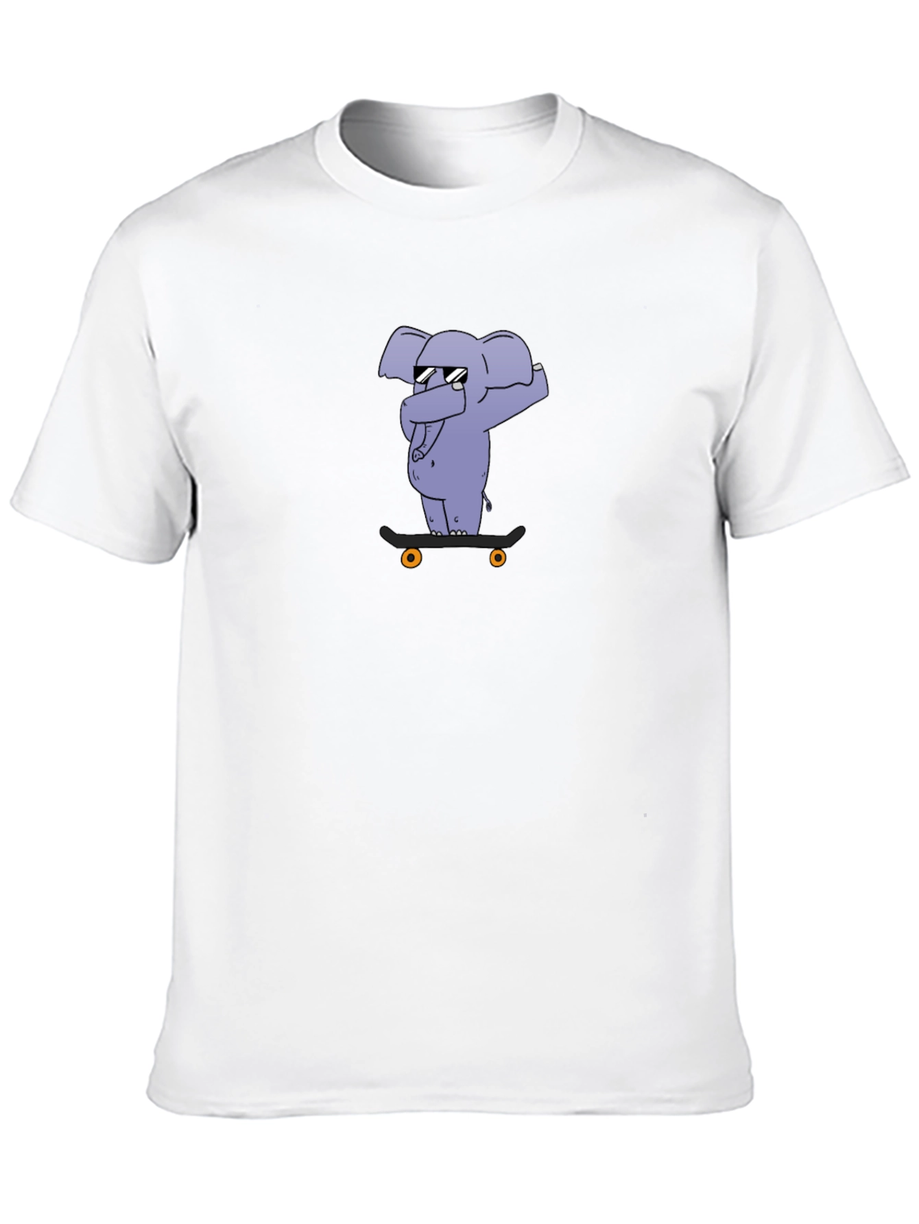 Cool Elephant Skateboard Black T-Shirt