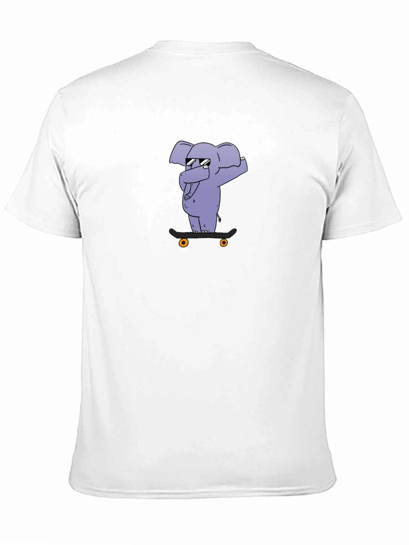 Cool Elephant Skateboard Black T-Shirt