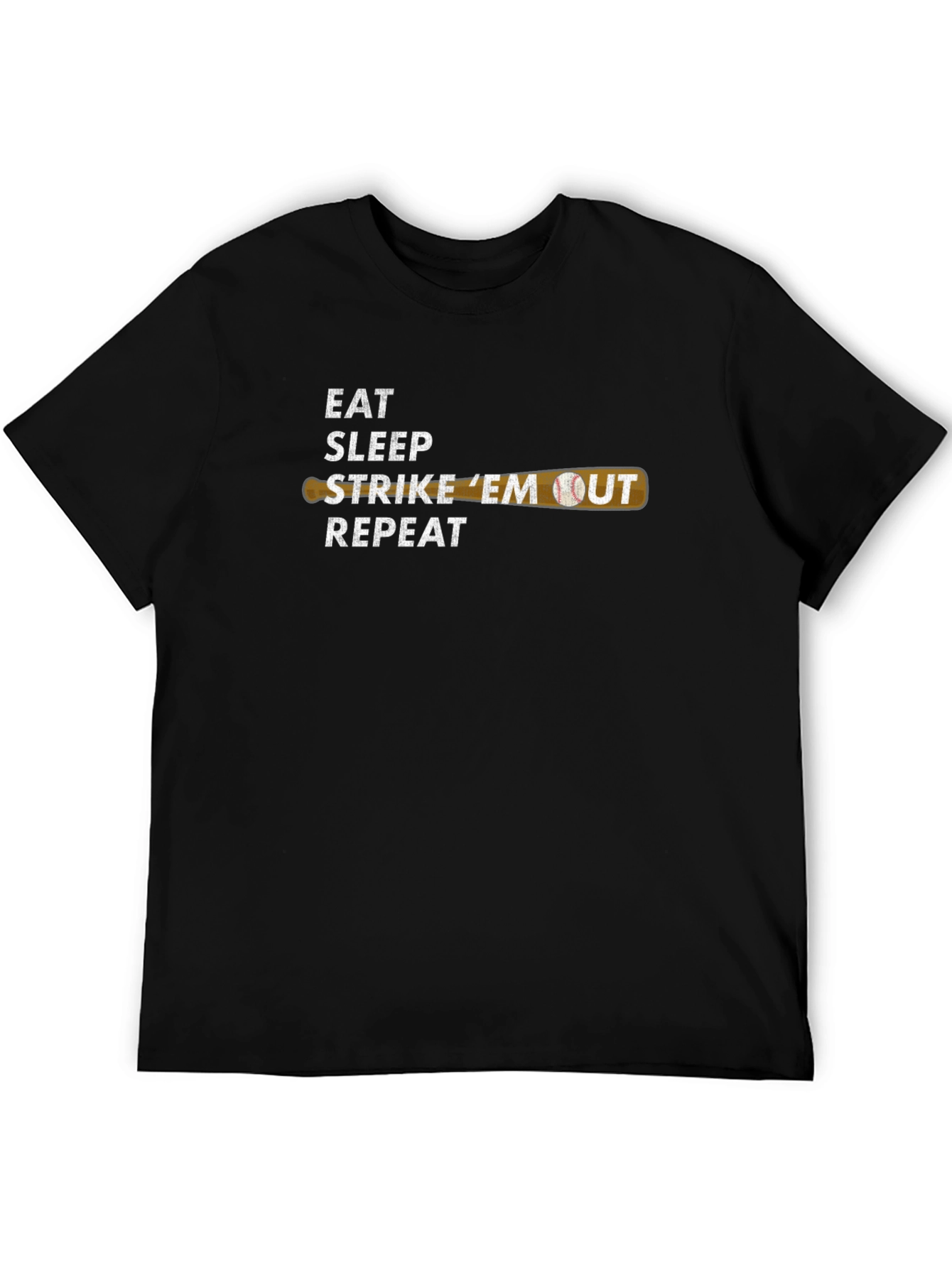 Eat Sleep Strike Em Out Baseball T-Shirt
