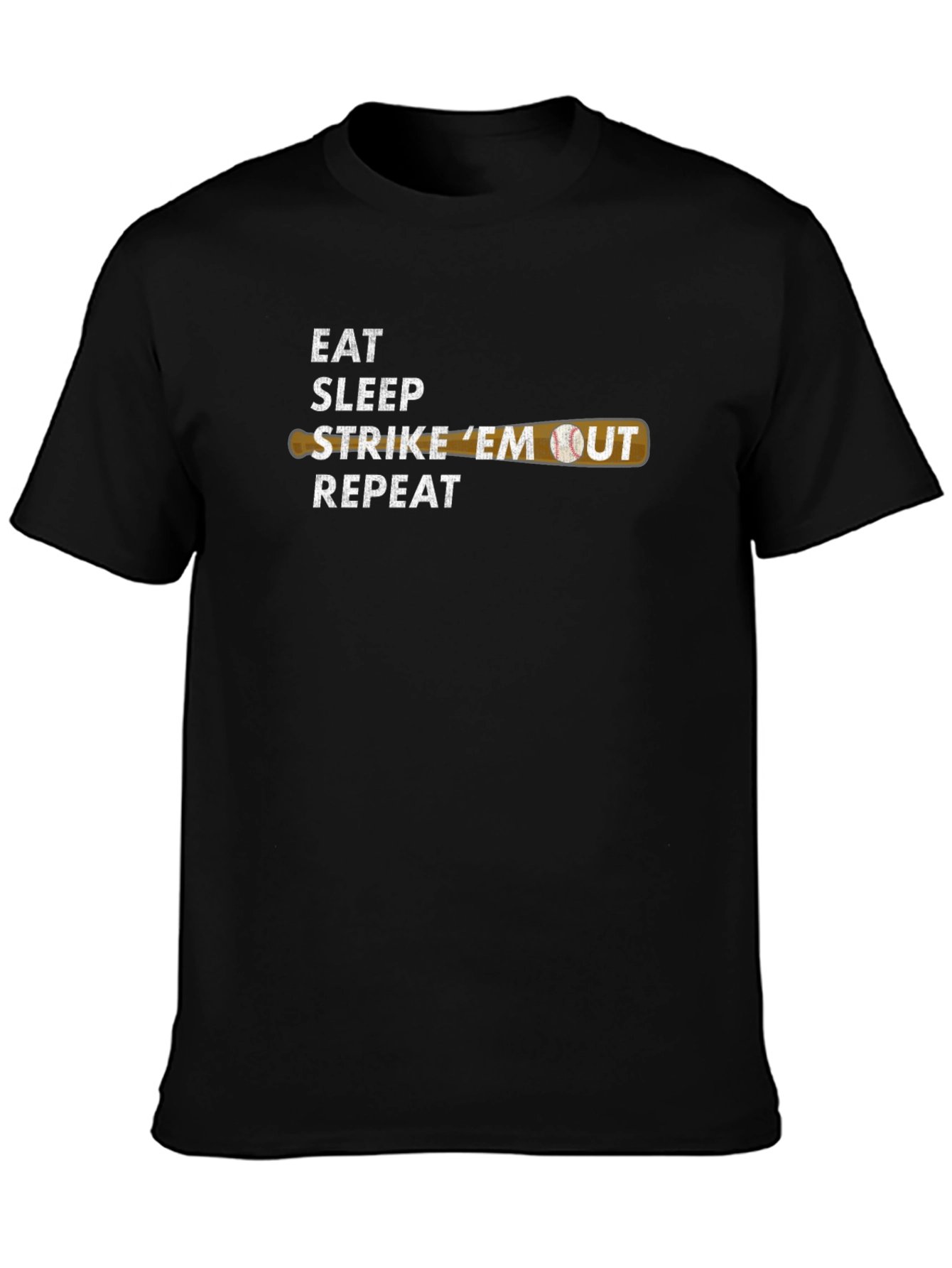 Eat Sleep Strike Em Out Baseball T-Shirt