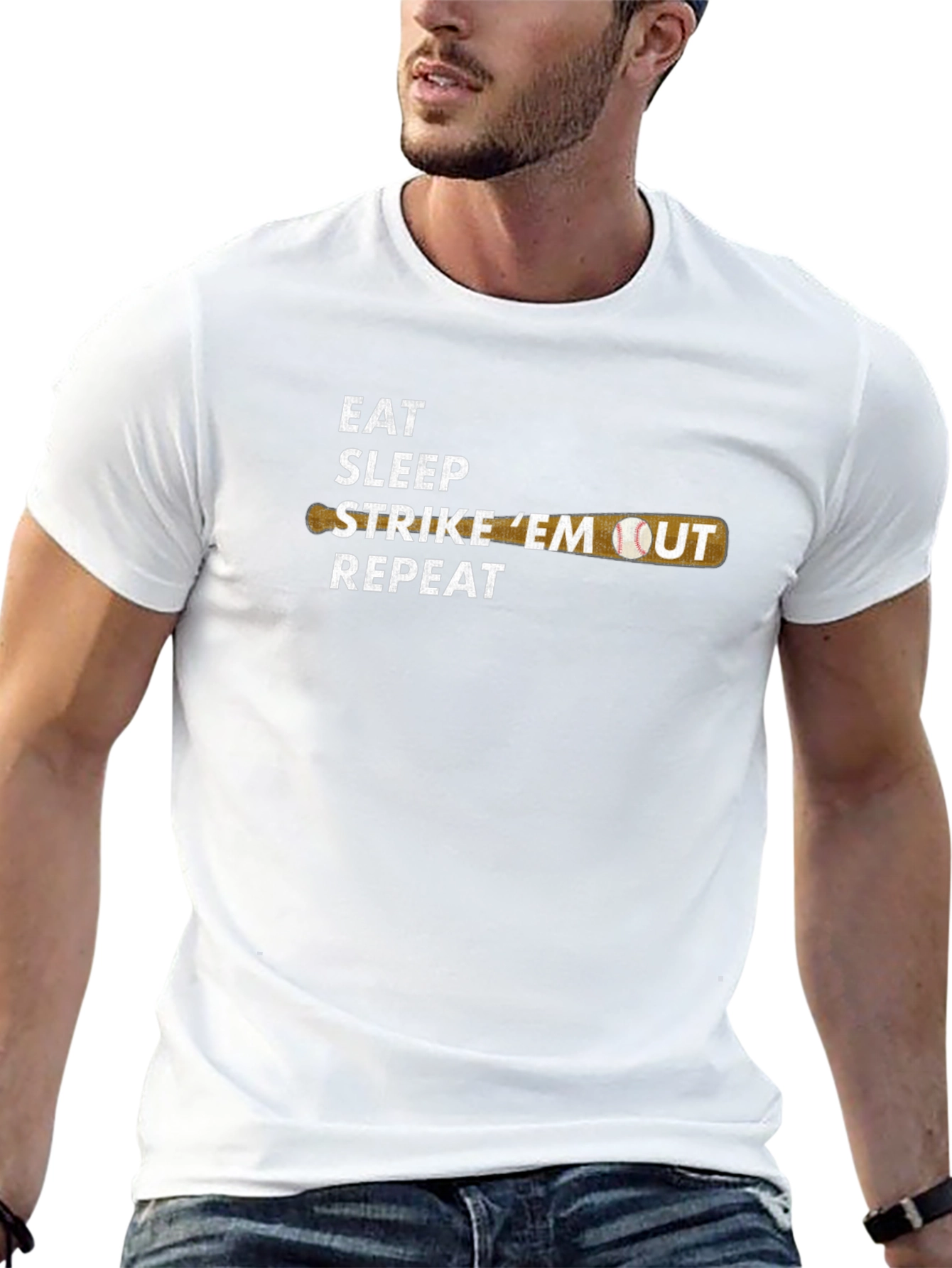 Eat Sleep Strike Em Out Baseball T-Shirt