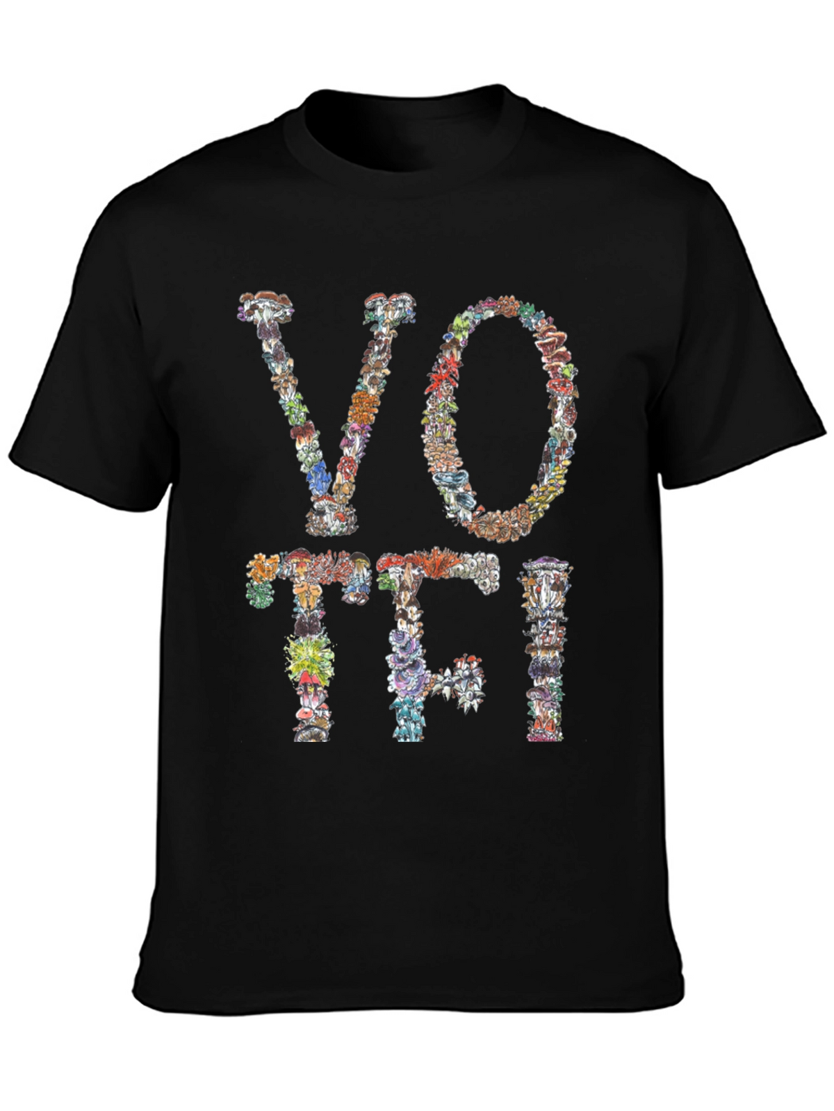 Mushroom VOTE T-Shirt Botanical Design Tee