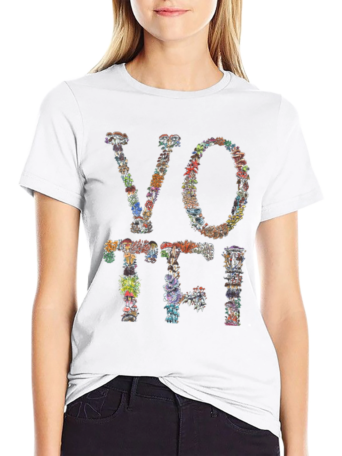 Mushroom VOTE T-Shirt Botanical Design Tee
