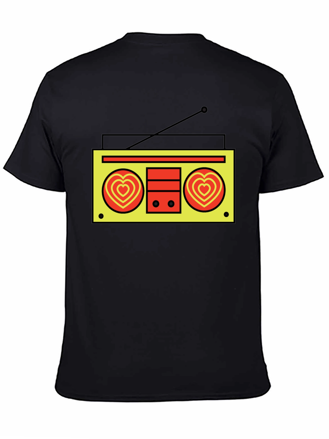Retro Radio Heart T-Shirt - Black