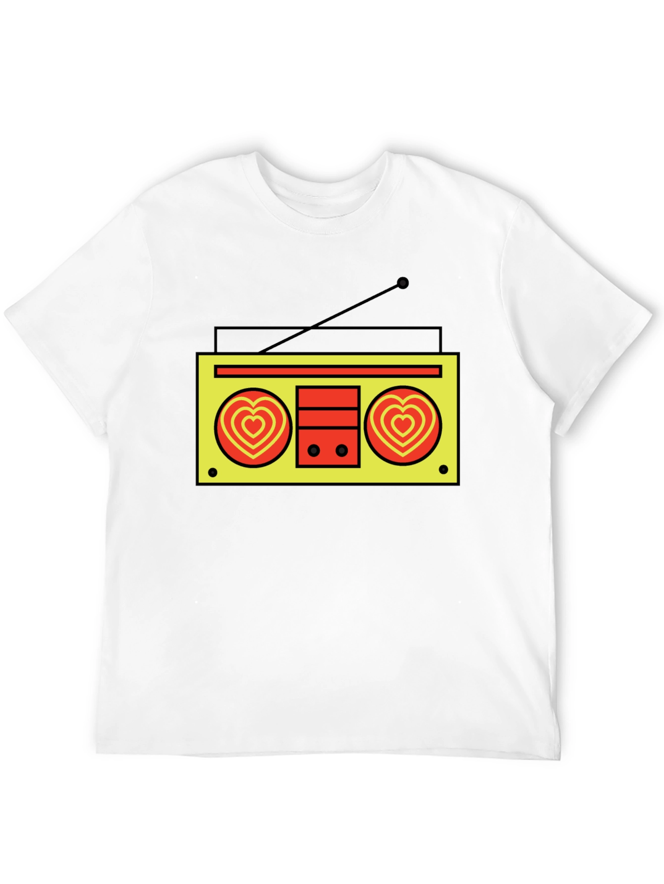 Retro Radio Heart T-Shirt - Black
