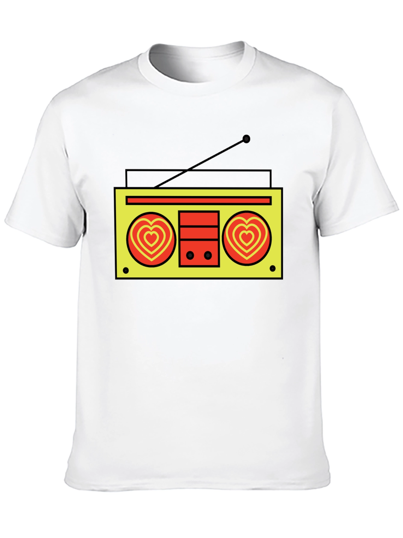 Retro Radio Heart T-Shirt - Black