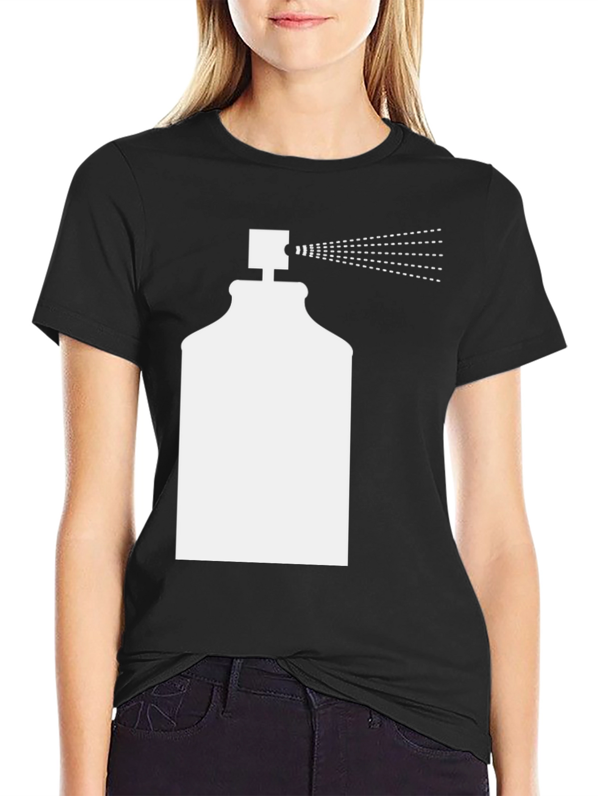 Spray Paint Graphic T-Shirt - Black Cotton Tee