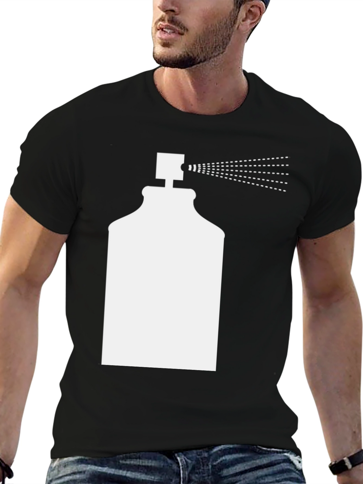 Spray Paint Graphic T-Shirt - Black Cotton Tee