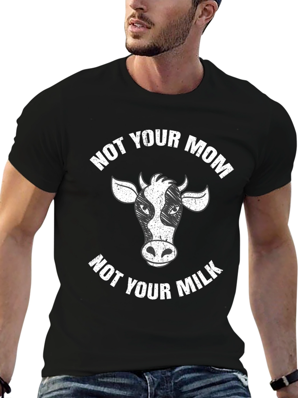 Not Your Mom Not Your Milk Black T-Shirt Vegan