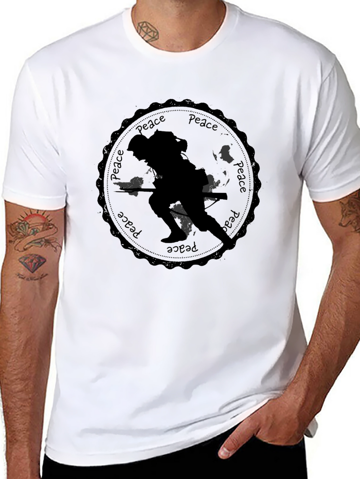 Peace Soldier Black T-Shirt