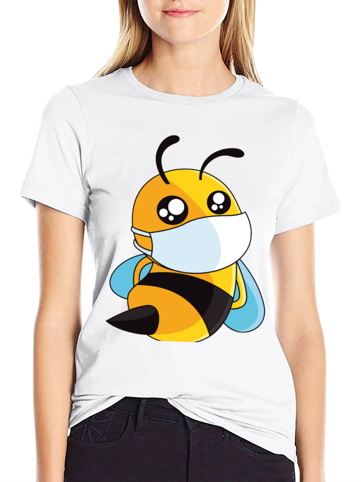 Masked Bee Graphic Tee - Black