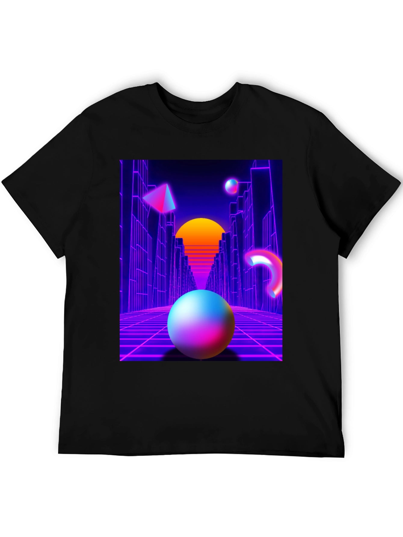 Retro Wave Graphic Tee - Black T-Shirt