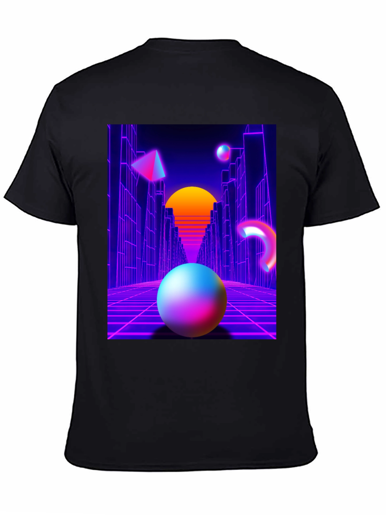 Retro Wave Graphic Tee - Black T-Shirt
