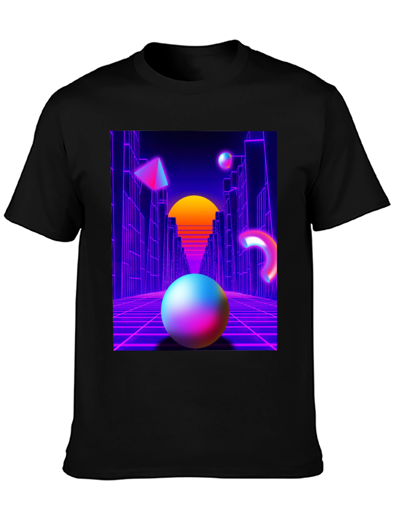 Retro Wave Graphic Tee - Black T-Shirt