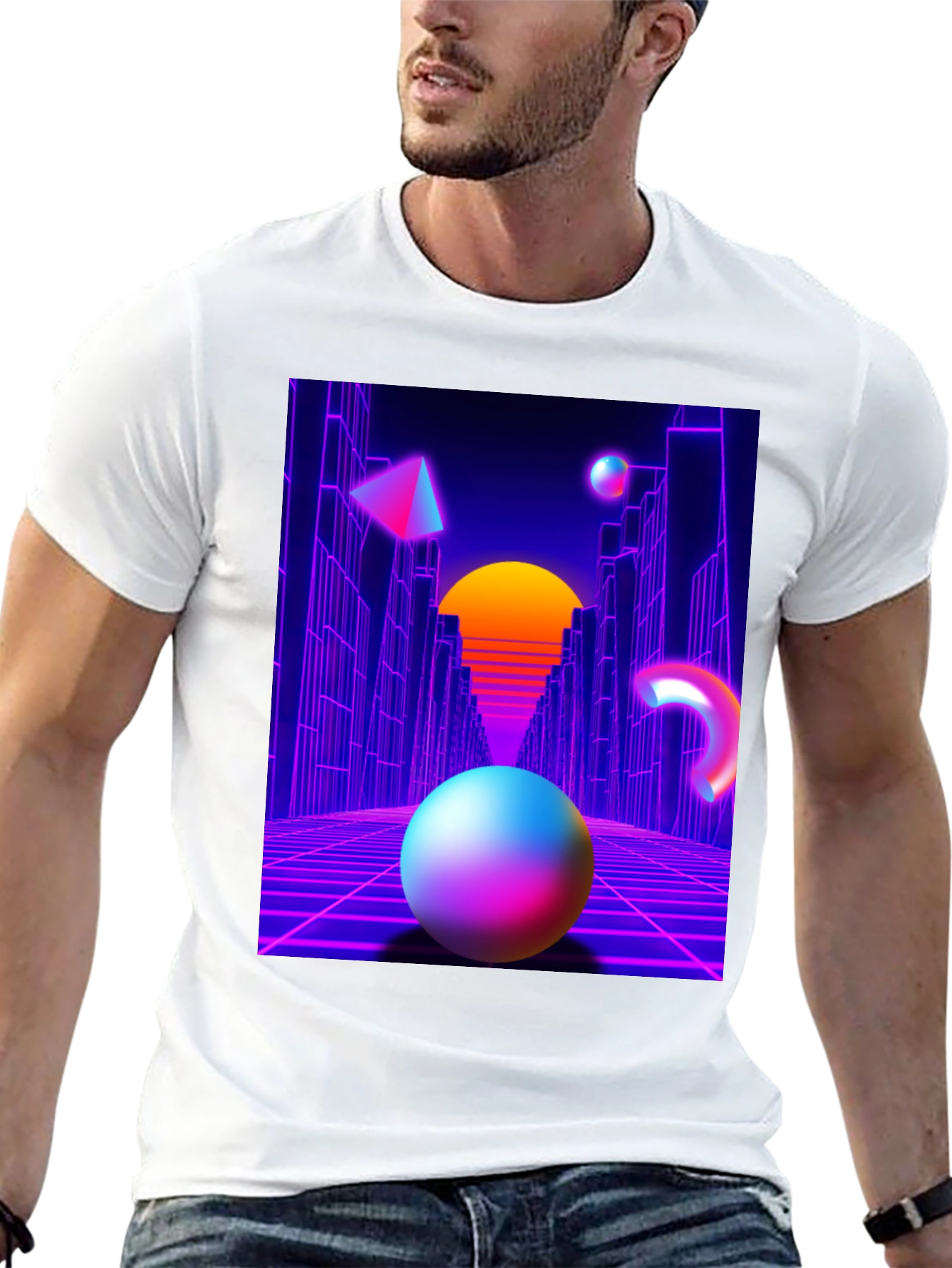 Retro Wave Graphic Tee - Black T-Shirt