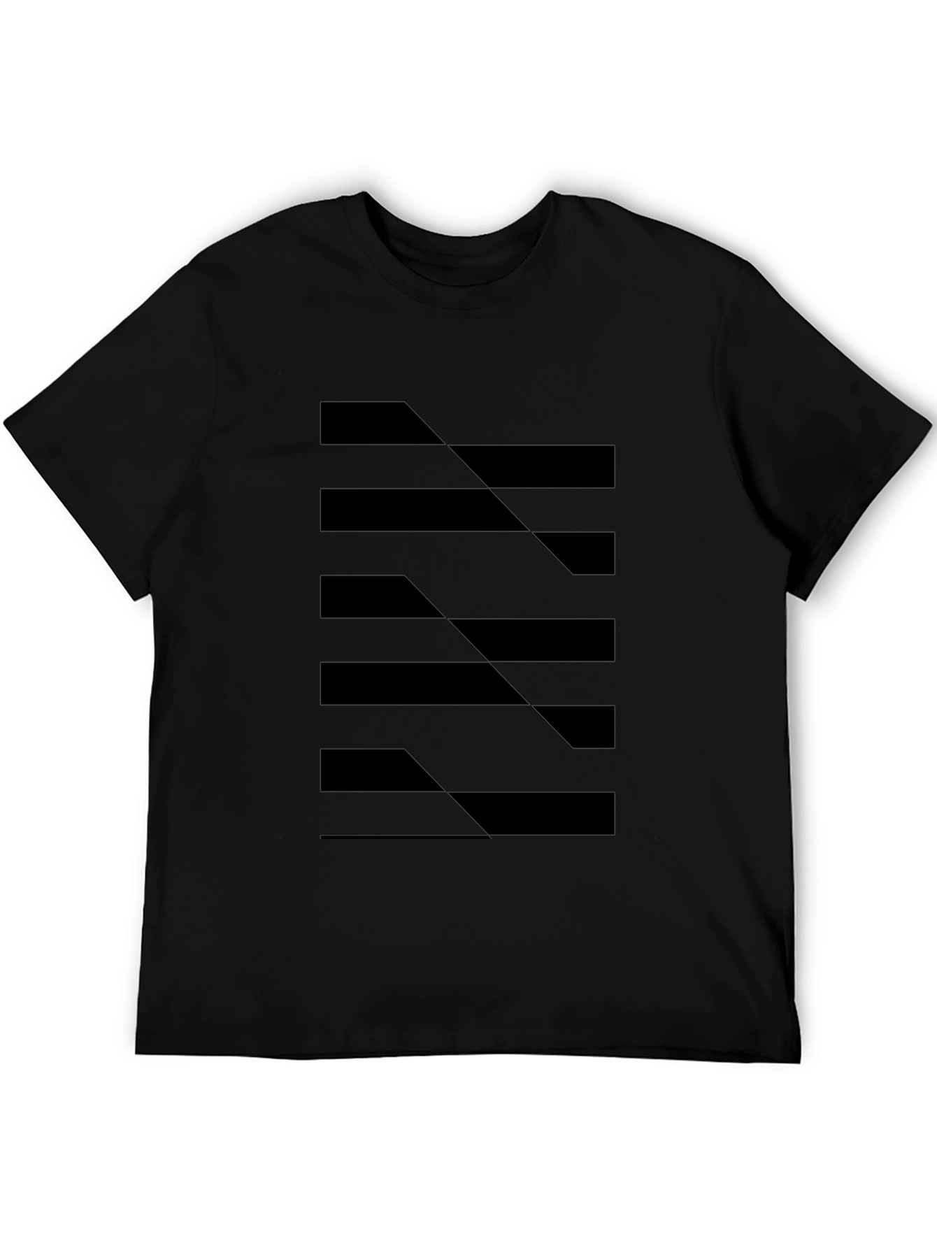 Abstract Geometric Black T-Shirt