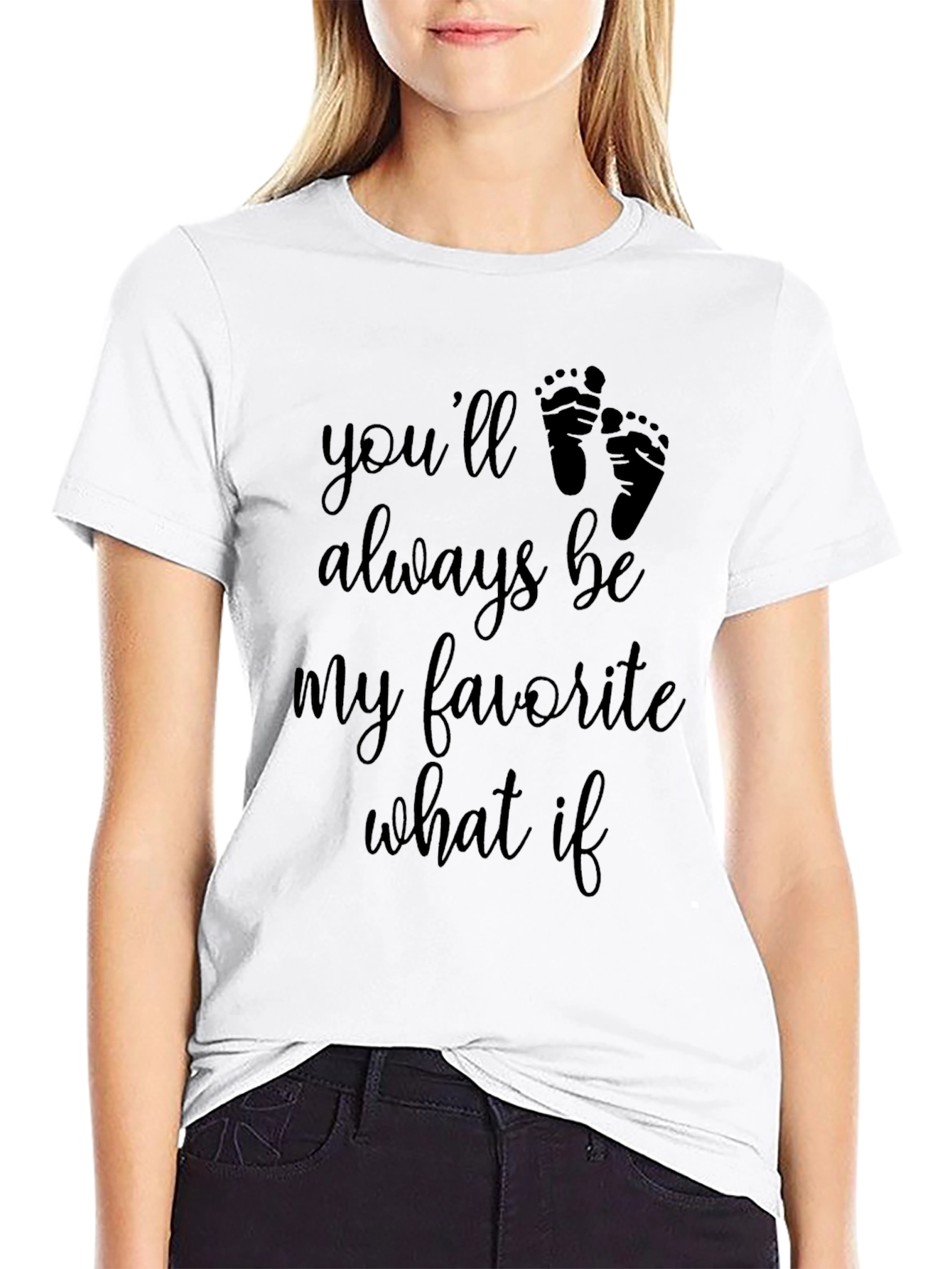Favorite What If Baby Footprint Graphic Tee