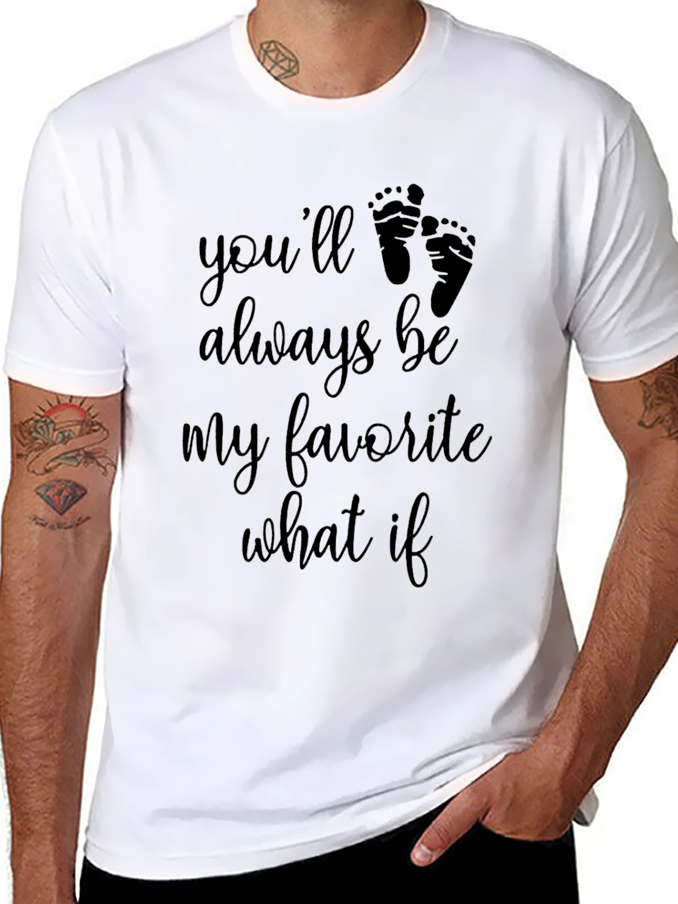 Favorite What If Baby Footprint Graphic Tee