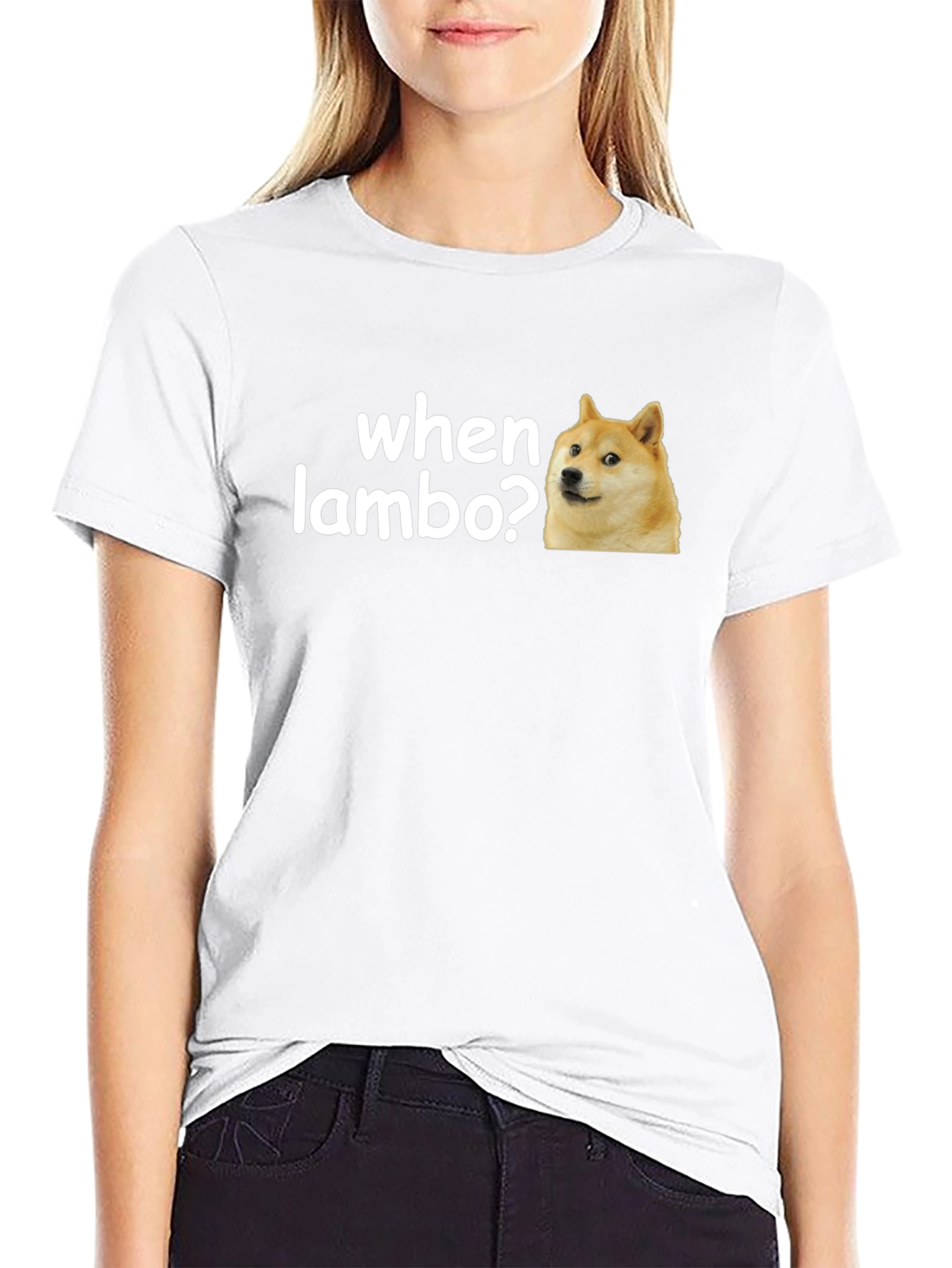 When Lambo? Doge Meme Black T-Shirt