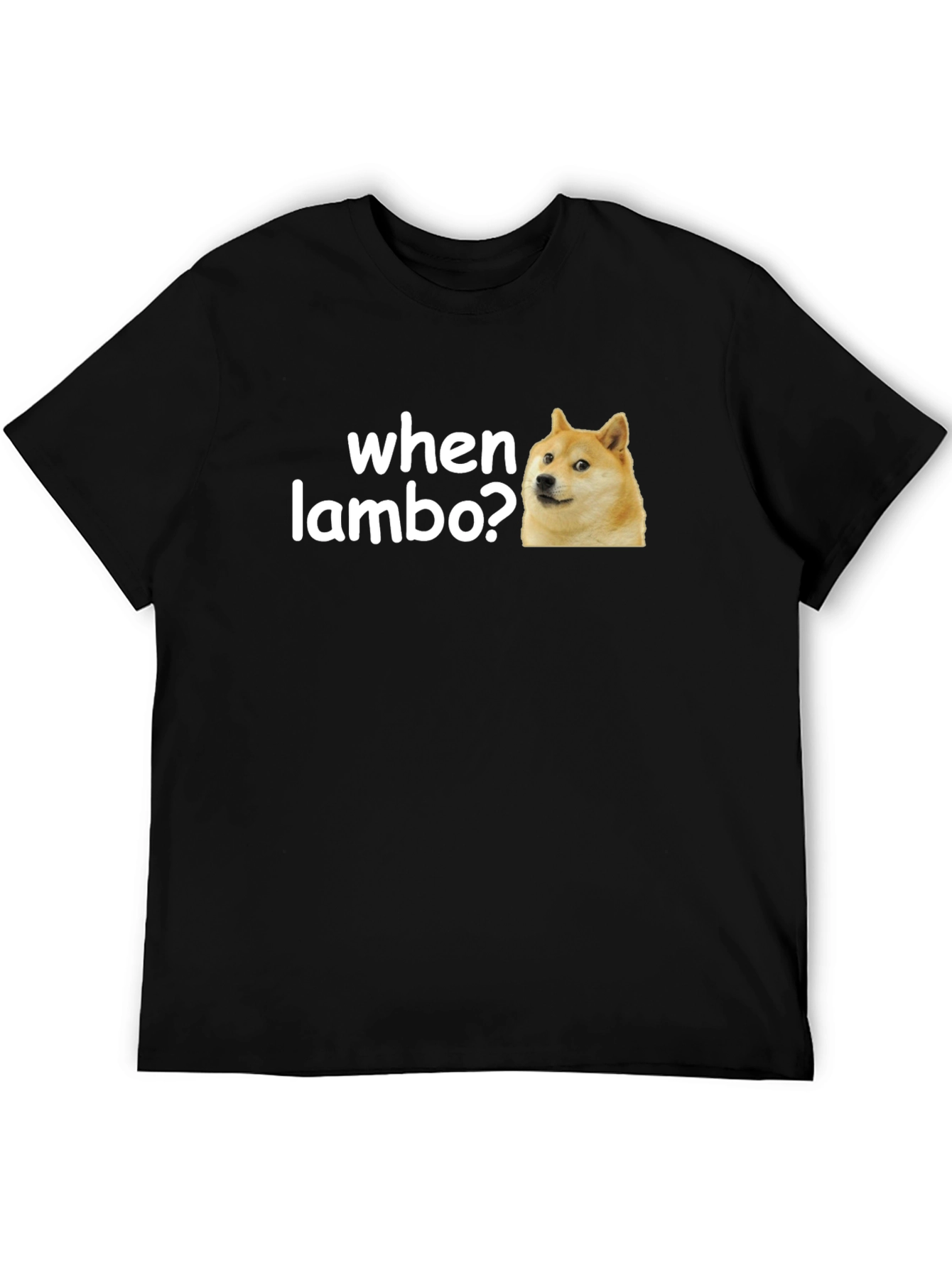 When Lambo? Doge Meme Black T-Shirt
