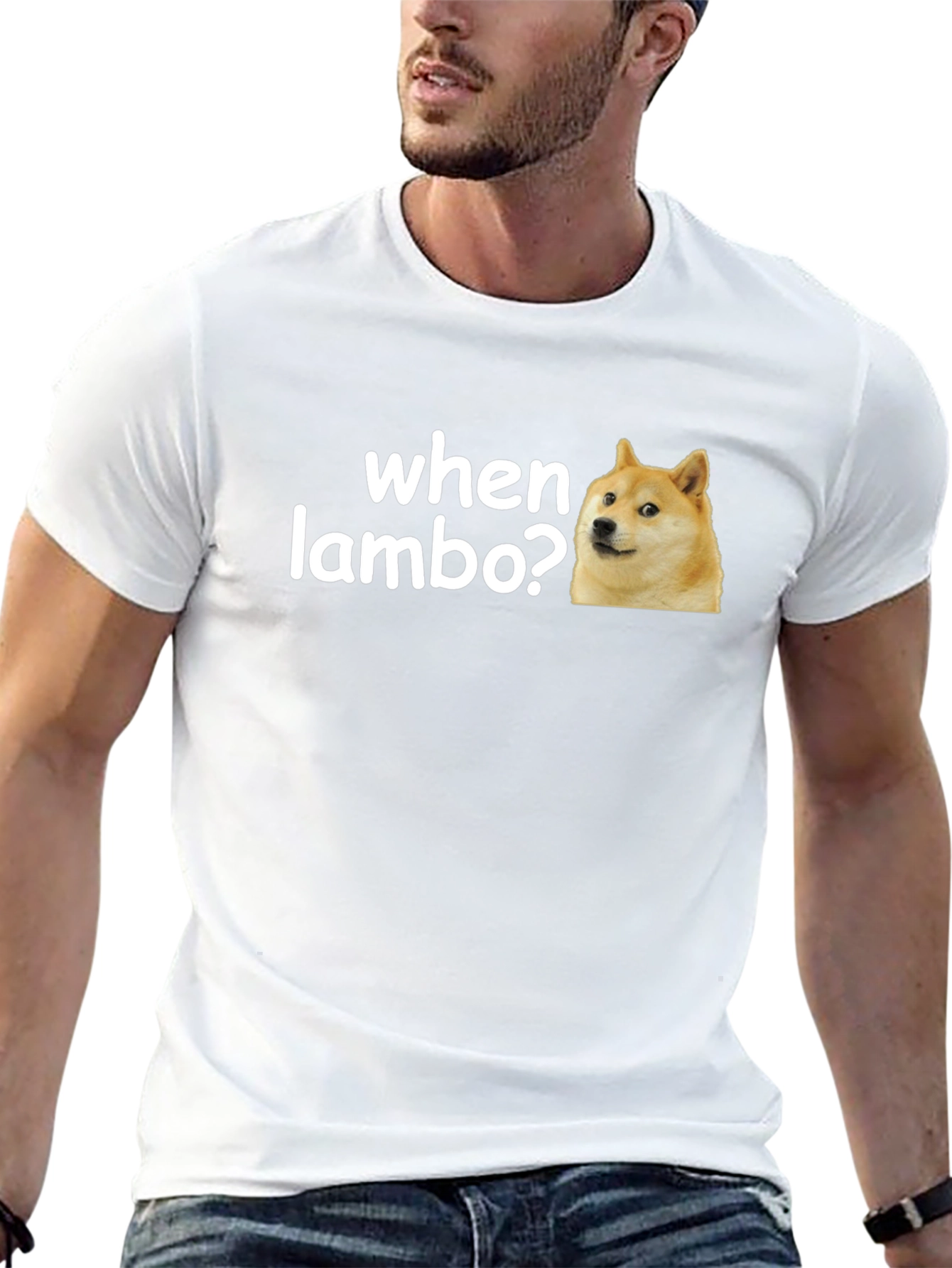 When Lambo? Doge Meme Black T-Shirt