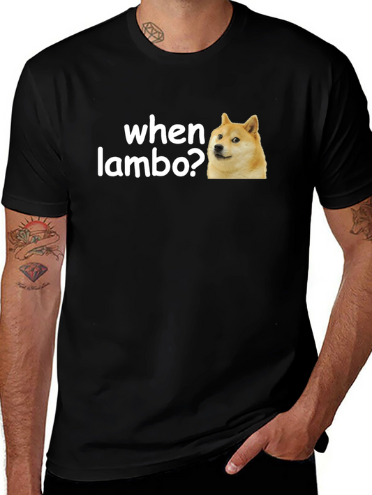 When Lambo? Doge Meme Black T-Shirt