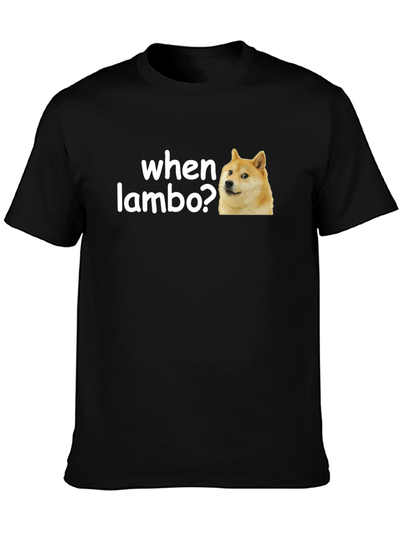 When Lambo? Doge Meme Black T-Shirt