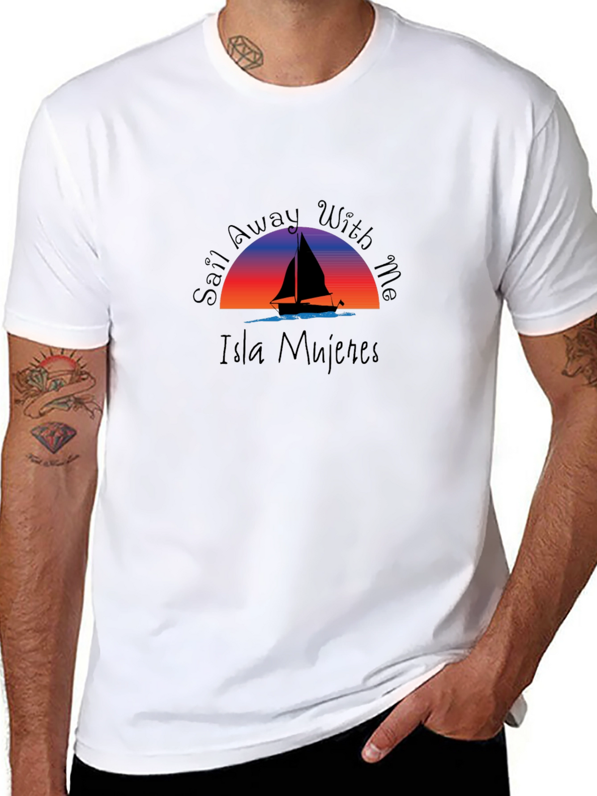 Isla Mujeres Sail Away T-Shirt - Black
